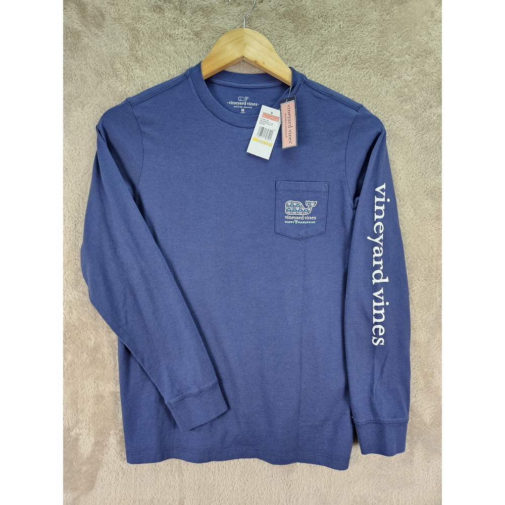 Vineyard Vines Oocket T-shirt Happy Hanukkah Menorah-Filled Whale Logo